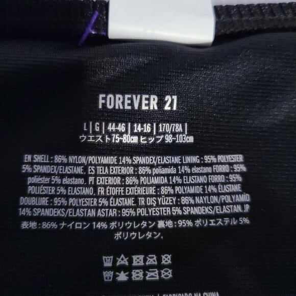 FOREVER 21 SWIMWEAR BLACK/WHITE COLORBLOCK BIKINI BOTTOM SIZE LARGE - Picture 2 of 7